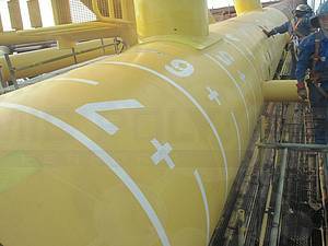 Corrosion protection for splash zone on oil platform
